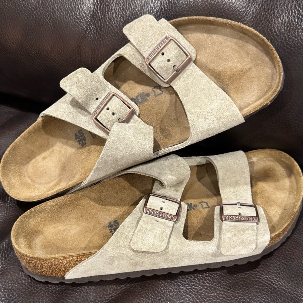 Birkenstock Beige Suede Double Strap Sandals
